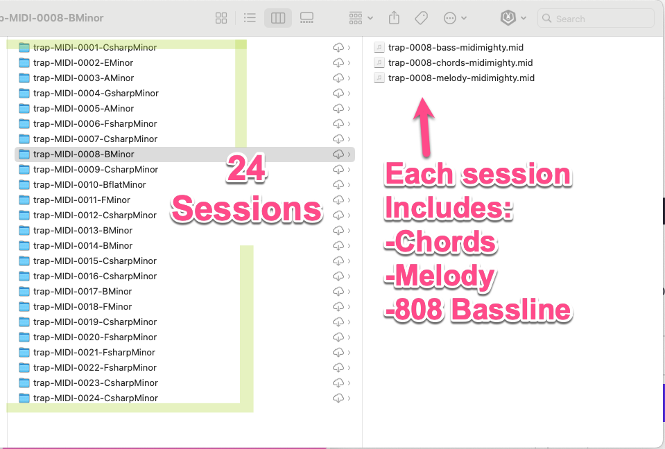 Trap Chords + Melodies + Basslines - MIDI MIGHTY