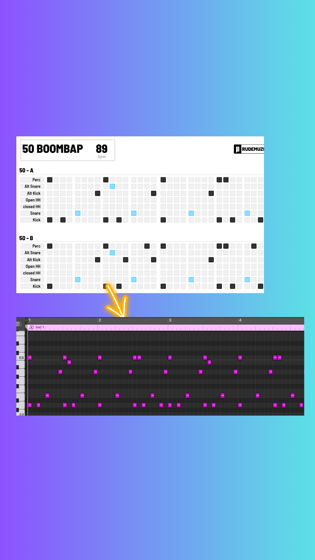 Boom bap deals midi drum patterns