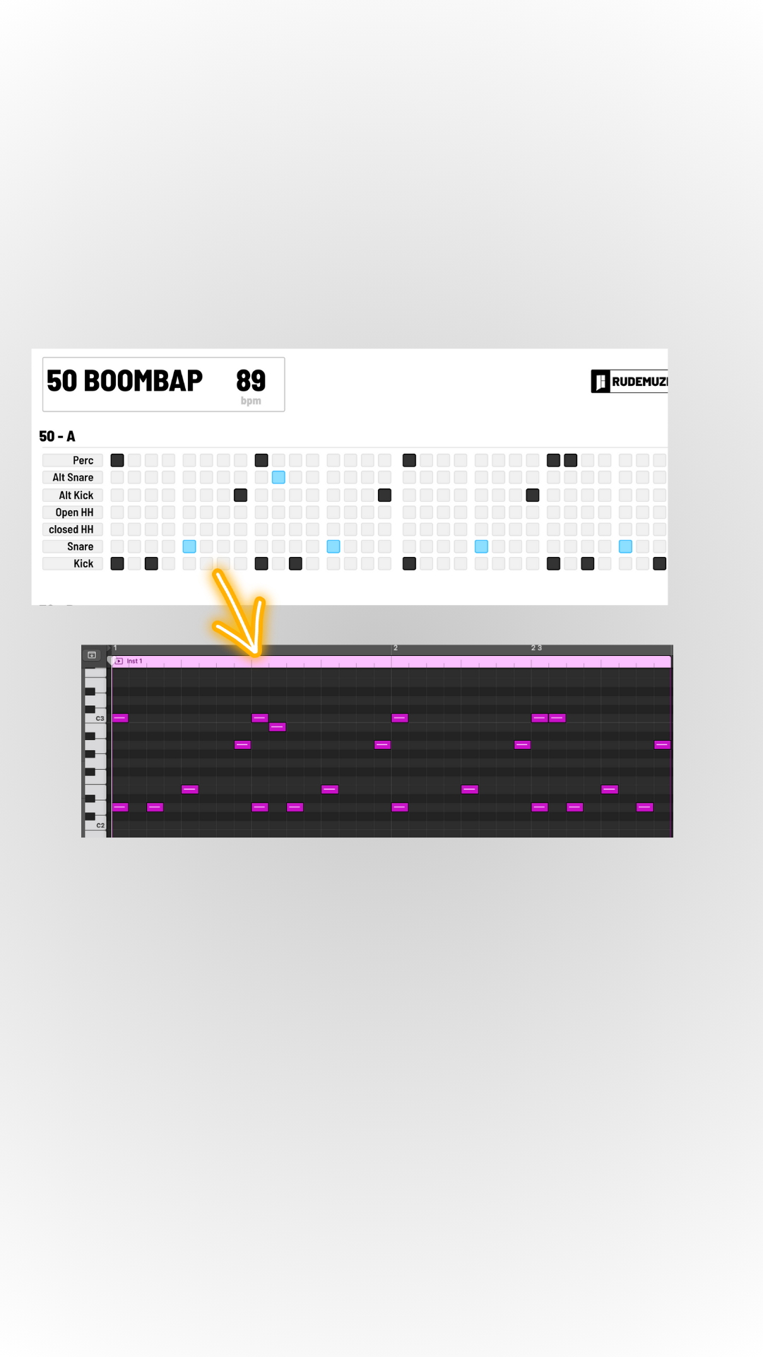MIDI Drums and Guides for Hiphop and Pop
